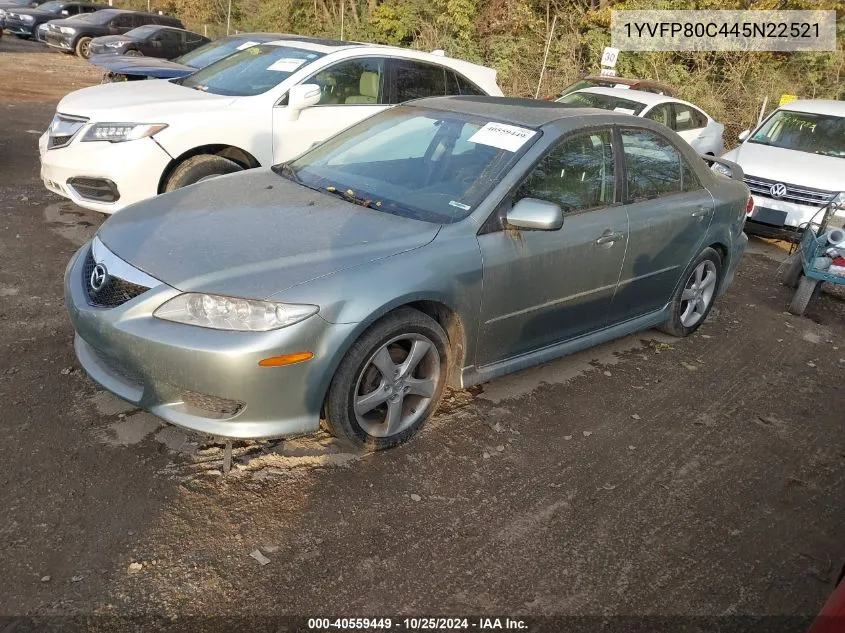 2004 Mazda Mazda6 I VIN: 1YVFP80C445N22521 Lot: 40559449