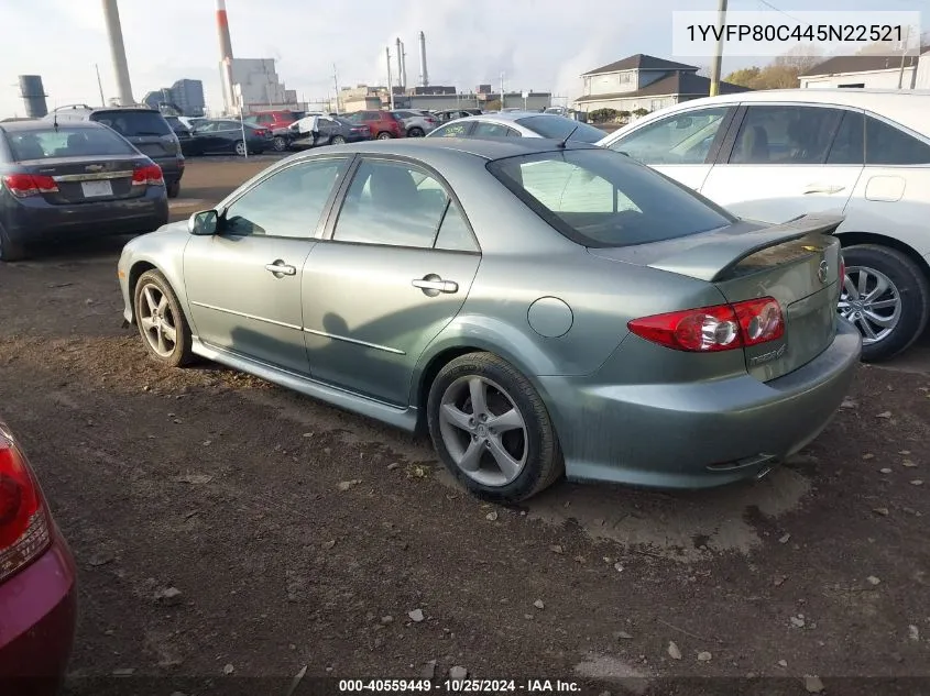 2004 Mazda Mazda6 I VIN: 1YVFP80C445N22521 Lot: 40559449