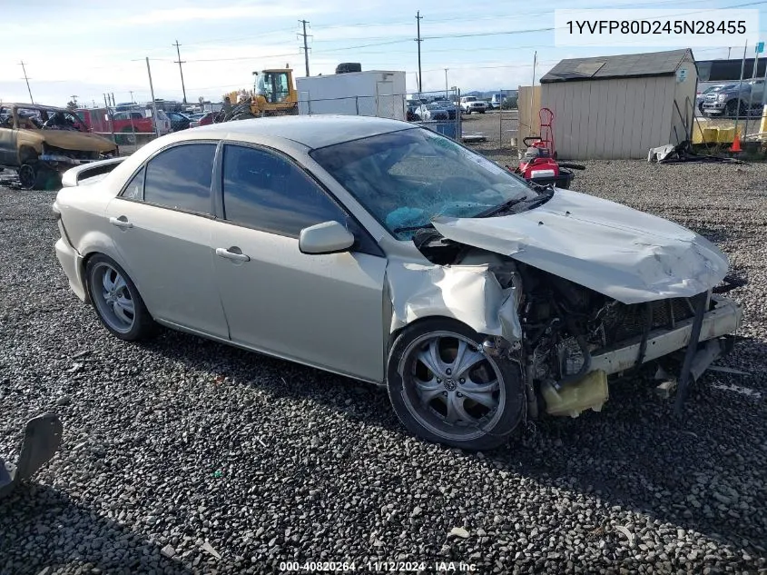 2004 Mazda Mazda6 S VIN: 1YVFP80D245N28455 Lot: 40820264