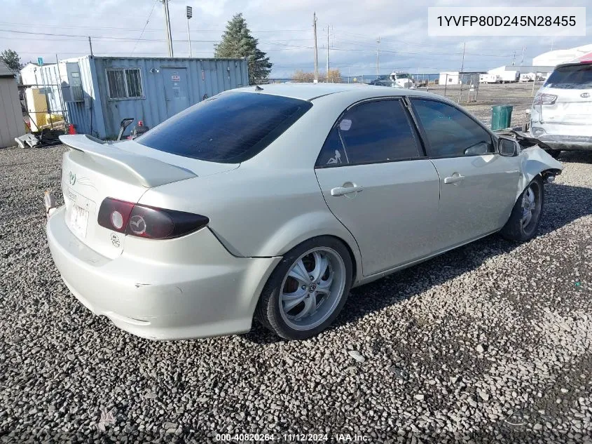 2004 Mazda Mazda6 S VIN: 1YVFP80D245N28455 Lot: 40820264