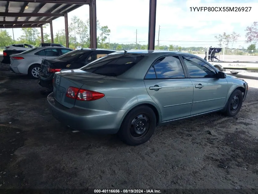 2005 Mazda Mazda6 I Base VIN: 1YVFP80CX55M26927 Lot: 40116656