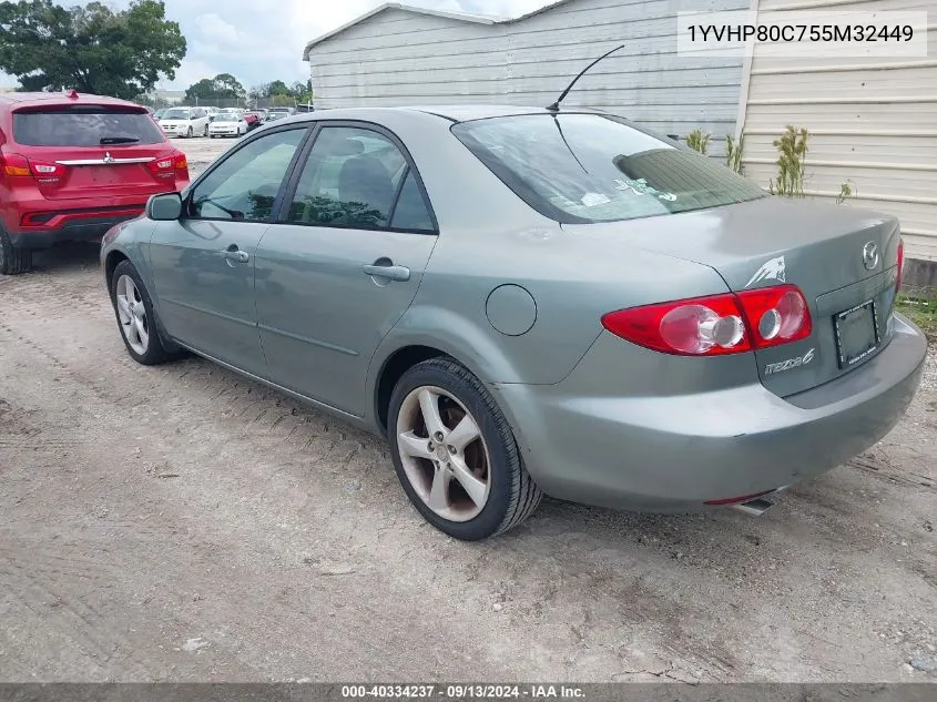 2005 Mazda Mazda6 I Base VIN: 1YVHP80C755M32449 Lot: 40334237