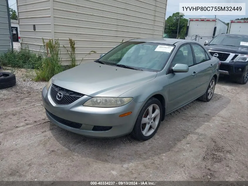 2005 Mazda Mazda6 I Base VIN: 1YVHP80C755M32449 Lot: 40334237