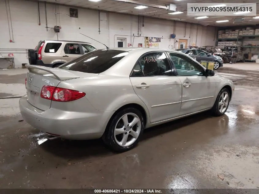 2005 Mazda Mazda6 I Base VIN: 1YVFP80C955M54315 Lot: 40686421