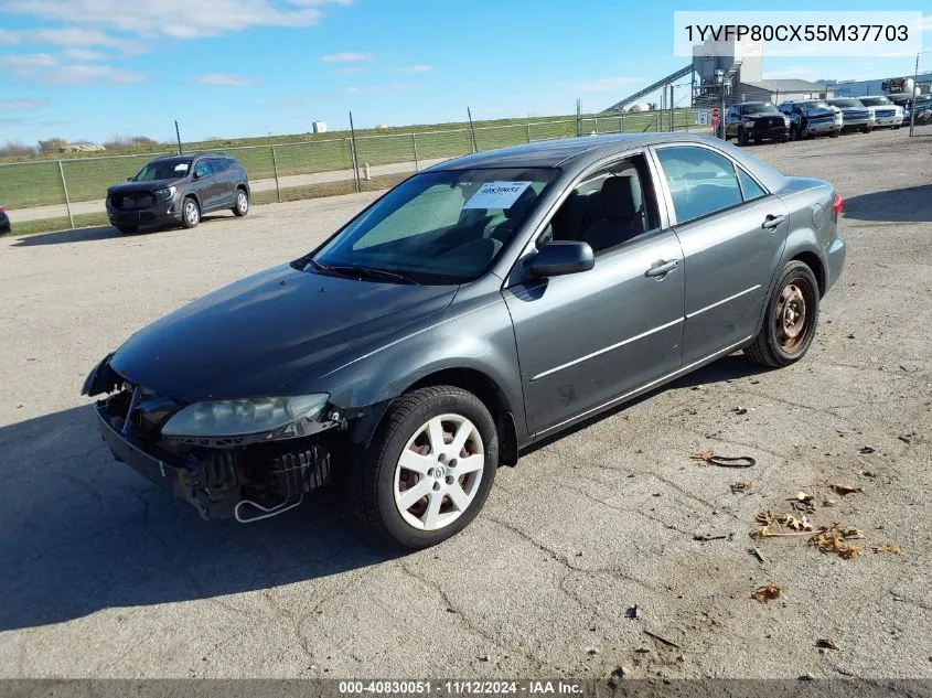 2005 Mazda Mazda6 I Base VIN: 1YVFP80CX55M37703 Lot: 40830051