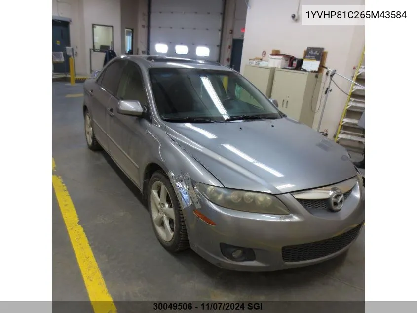 2006 Mazda 6 I VIN: 1YVHP81C265M43584 Lot: 30049506