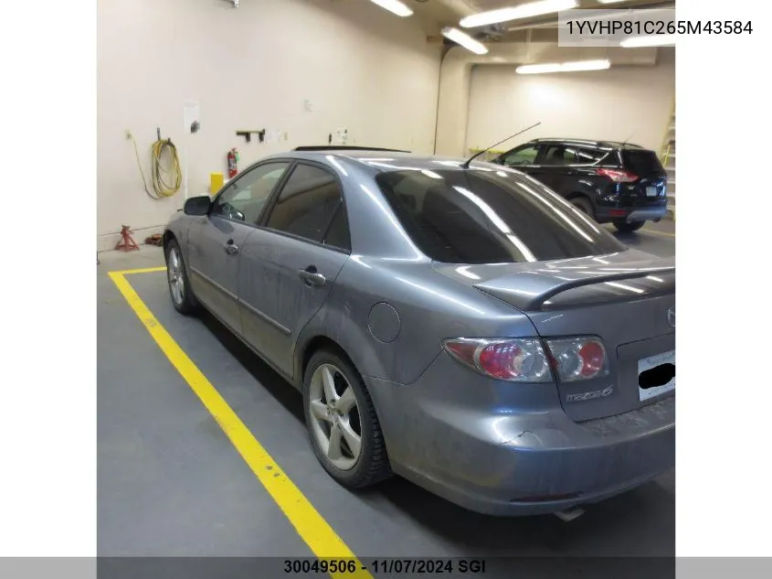 2006 Mazda 6 I VIN: 1YVHP81C265M43584 Lot: 30049506