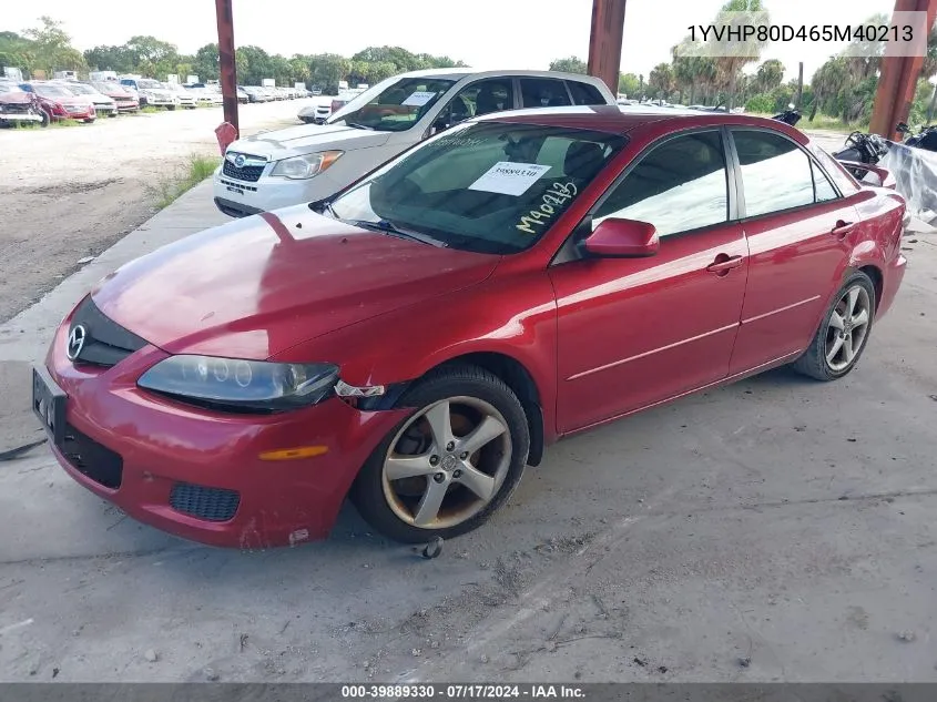 2006 Mazda Mazda6 S VIN: 1YVHP80D465M40213 Lot: 39889330