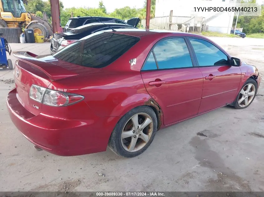 2006 Mazda Mazda6 S VIN: 1YVHP80D465M40213 Lot: 39889330