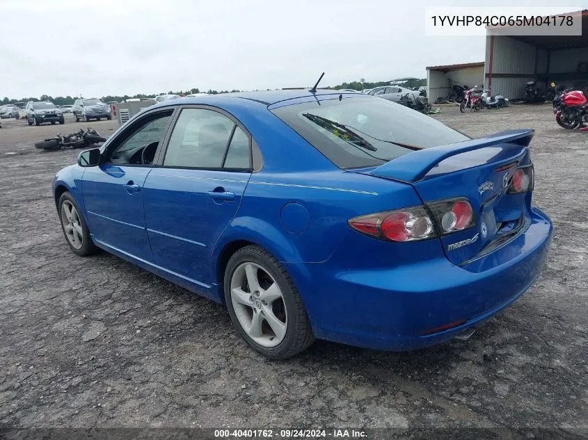 2006 Mazda 6 I VIN: 1YVHP84C065M04178 Lot: 40401762