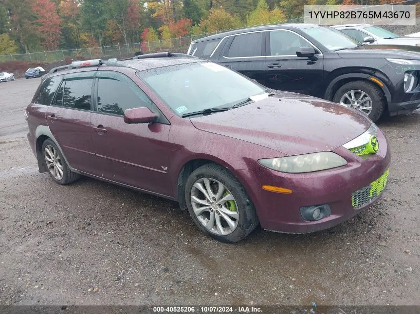 2006 Mazda Mazda6 VIN: 1YVHP82B765M43670 Lot: 40525206