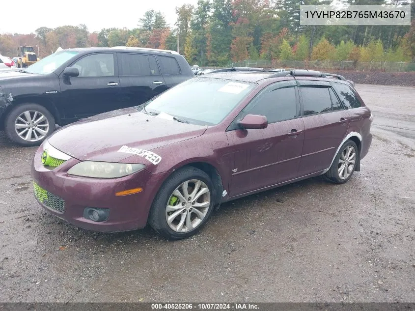 2006 Mazda Mazda6 VIN: 1YVHP82B765M43670 Lot: 40525206