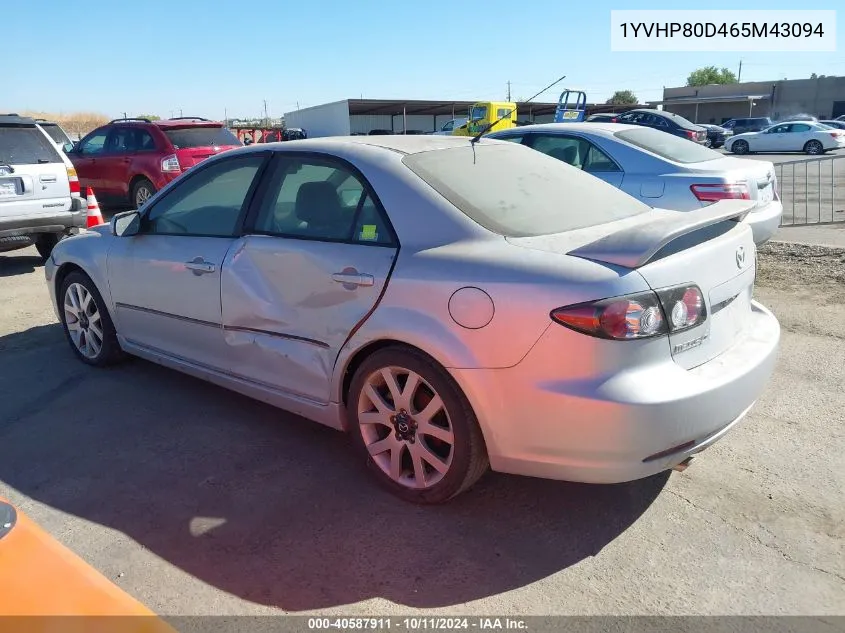 2006 Mazda Mazda6 S Grand Sport VIN: 1YVHP80D465M43094 Lot: 40587911