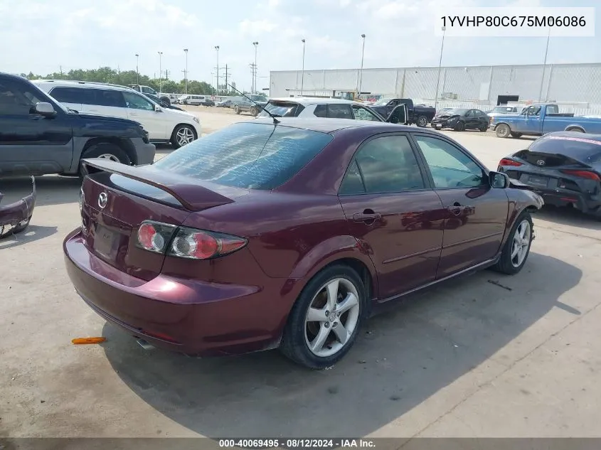 2007 Mazda Mazda6 I Sport Ve VIN: 1YVHP80C675M06086 Lot: 40069495