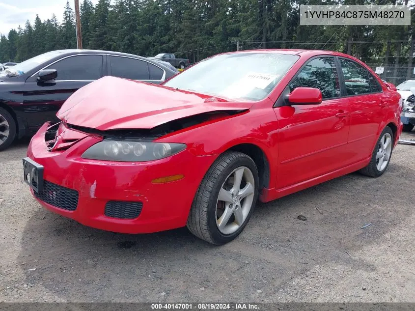 2007 Mazda Mazda6 I Sport Ve VIN: 1YVHP84C875M48270 Lot: 40147001