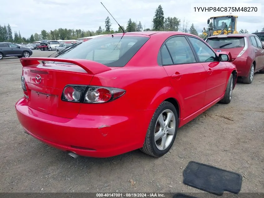 2007 Mazda Mazda6 I Sport Ve VIN: 1YVHP84C875M48270 Lot: 40147001