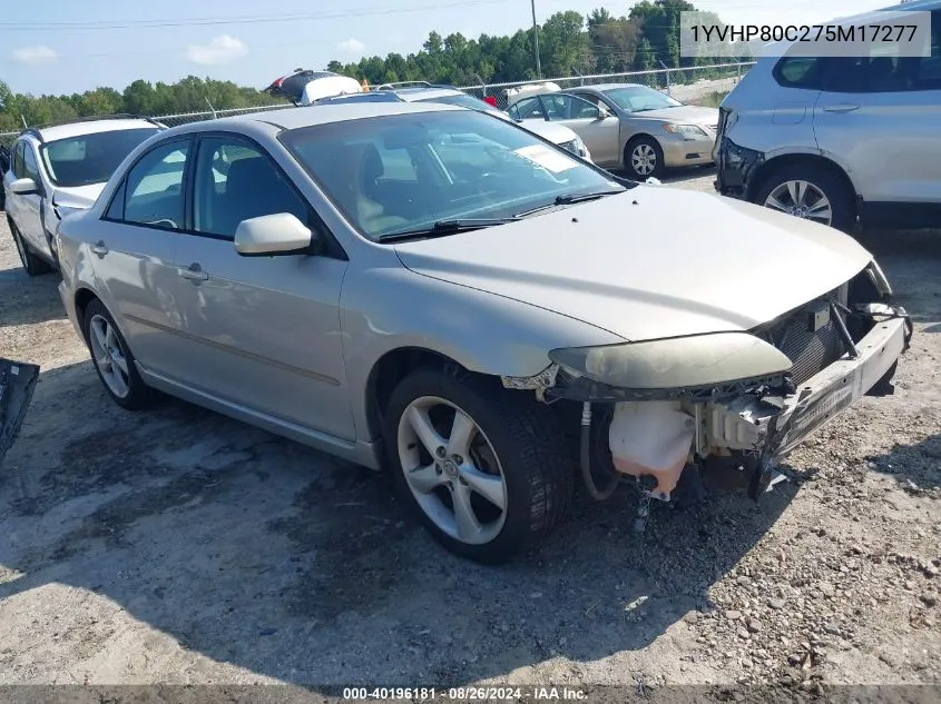 2007 Mazda Mazda6 I Sport Ve VIN: 1YVHP80C275M17277 Lot: 40196181