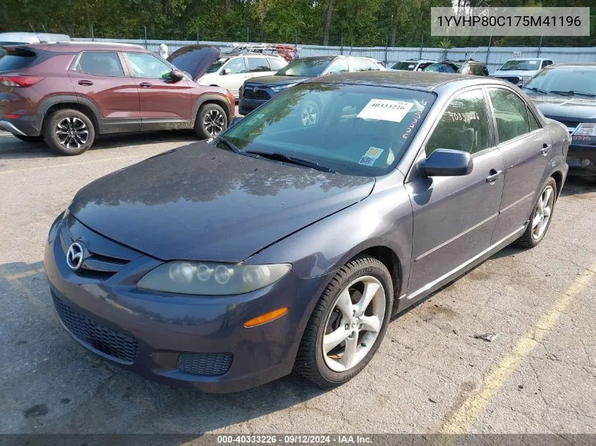 2007 Mazda Mazda6 I Sport Ve VIN: 1YVHP80C175M41196 Lot: 40333226