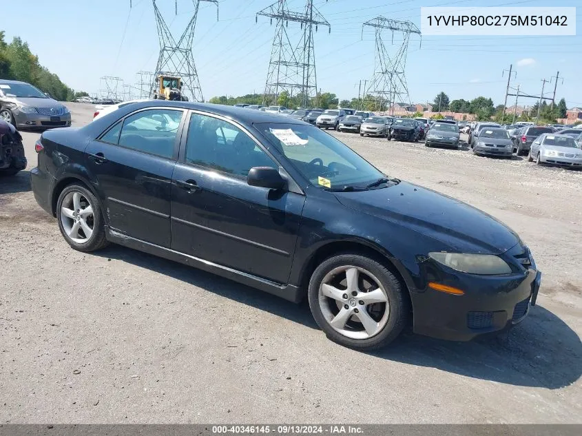 2007 Mazda Mazda6 I Sport Ve VIN: 1YVHP80C275M51042 Lot: 40346145