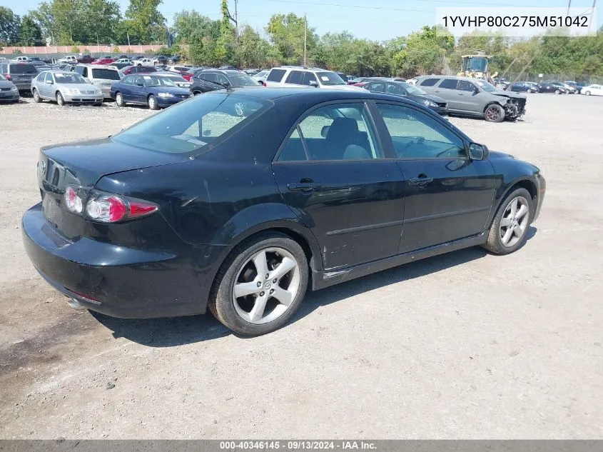 2007 Mazda Mazda6 I Sport Ve VIN: 1YVHP80C275M51042 Lot: 40346145