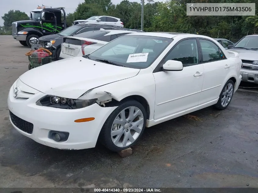 2007 Mazda Mazda6 S Grand Touring VIN: 1YVHP81D175M43506 Lot: 40414340