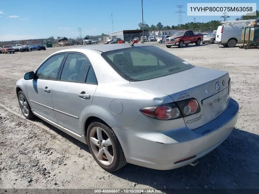 2007 Mazda Mazda6 I Sport Ve VIN: 1YVHP80C075M63058 Lot: 40556607