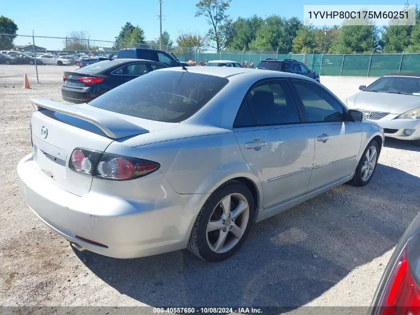 2007 Mazda Mazda6 I Sport Ve VIN: 1YVHP80C175M60251 Lot: 40557650