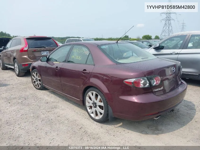 1YVHP81D585M42800 2008 Mazda 6 S