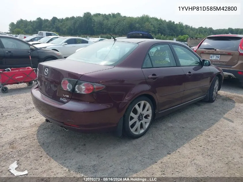 1YVHP81D585M42800 2008 Mazda 6 S