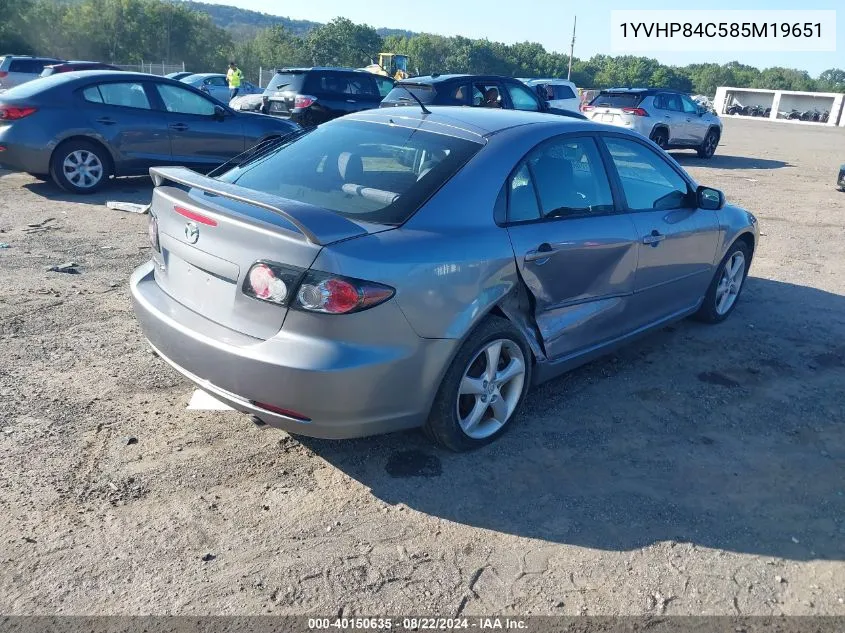 2008 Mazda Mazda6 I Sport Ve VIN: 1YVHP84C585M19651 Lot: 40150635