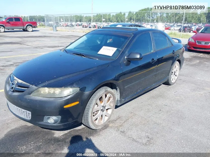 2008 Mazda Mazda6 S Grand Touring VIN: 1YVHP81D785M03089 Lot: 40200678