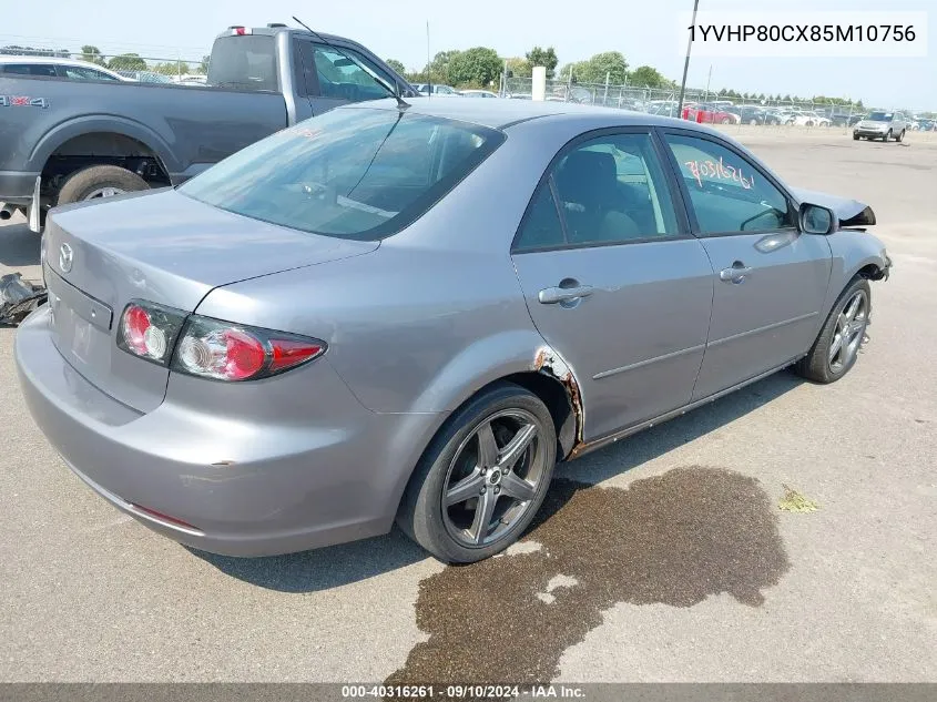 2008 Mazda Mazda6 I Sport Ve VIN: 1YVHP80CX85M10756 Lot: 40316261