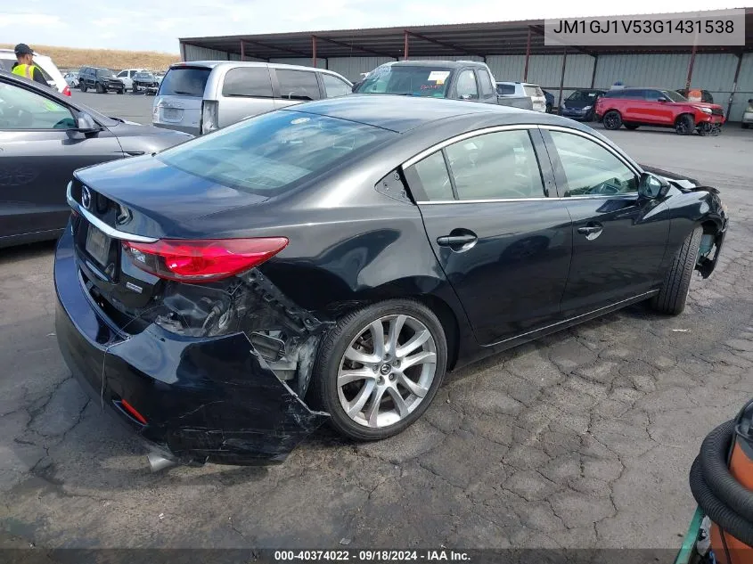 2016 Mazda Mazda6 I Touring VIN: JM1GJ1V53G1431538 Lot: 40374022