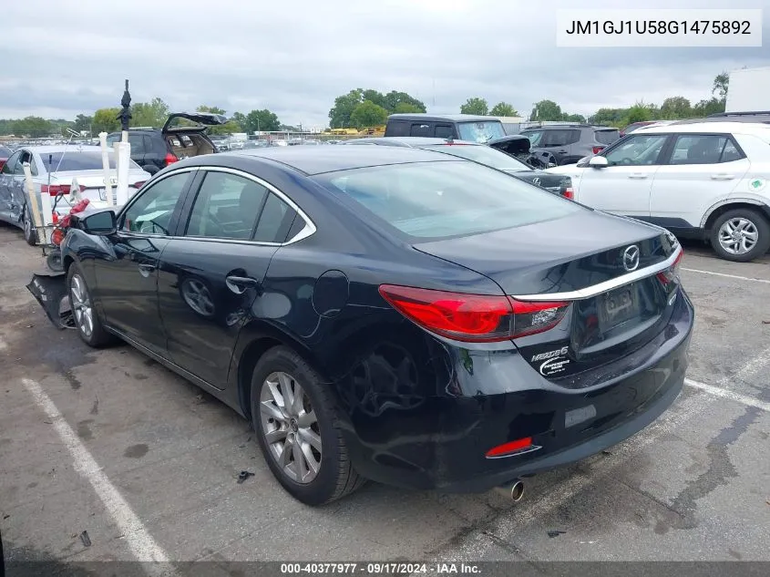 2016 Mazda Mazda6 I Sport VIN: JM1GJ1U58G1475892 Lot: 40377977