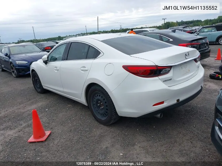 2017 Mazda Mazda6 VIN: JM1GL1W54H1135552 Lot: 12075389