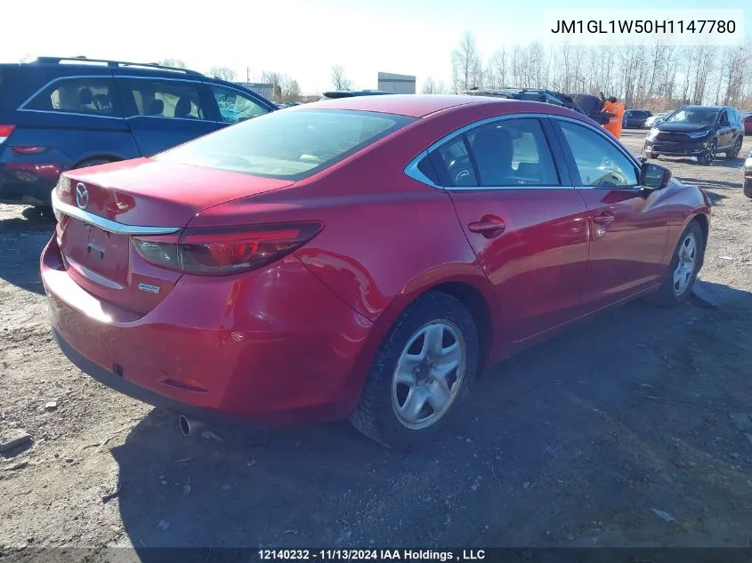 2017 Mazda Mazda6 VIN: JM1GL1W50H1147780 Lot: 12140232