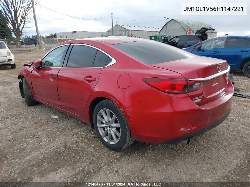 2017 Mazda Mazda6 VIN: JM1GL1V56H1147221 Lot: 12140476