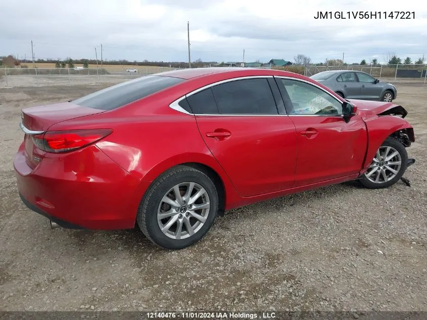 2017 Mazda Mazda6 VIN: JM1GL1V56H1147221 Lot: 12140476