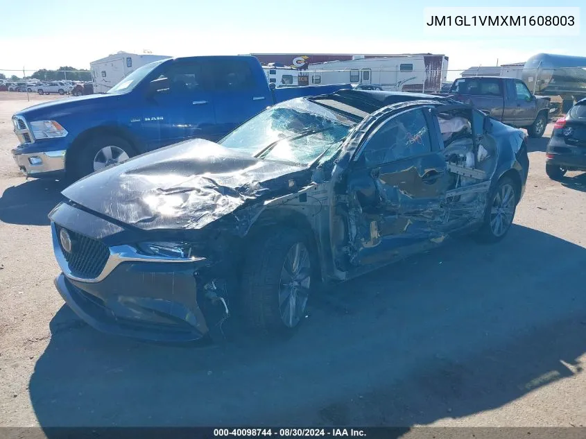 2021 Mazda Mazda6 Touring VIN: JM1GL1VMXM1608003 Lot: 40098744