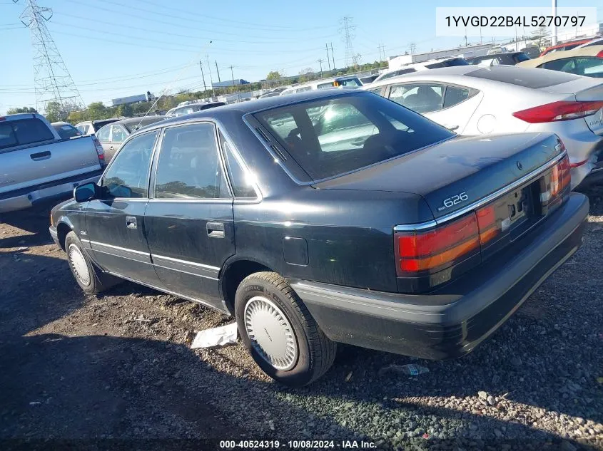 1990 Mazda 626 Dx/Lx VIN: 1YVGD22B4L5270797 Lot: 40524319