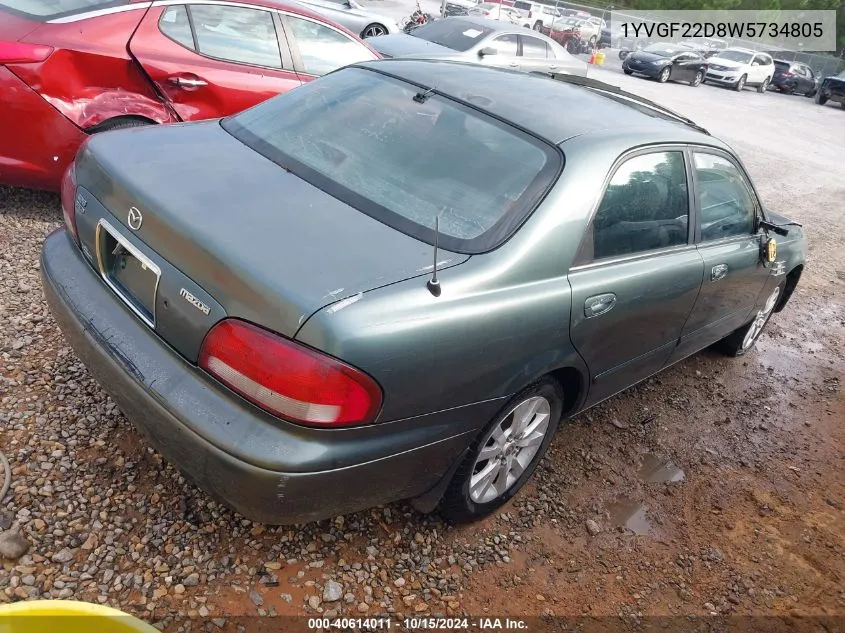 1998 Mazda 626 Es V6/Lx V6 VIN: 1YVGF22D8W5734805 Lot: 40614011