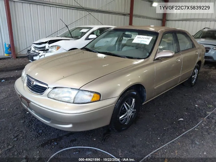 1999 Mazda 626 Es/Lx VIN: 1YVGF22C7X5839229 Lot: 40621590