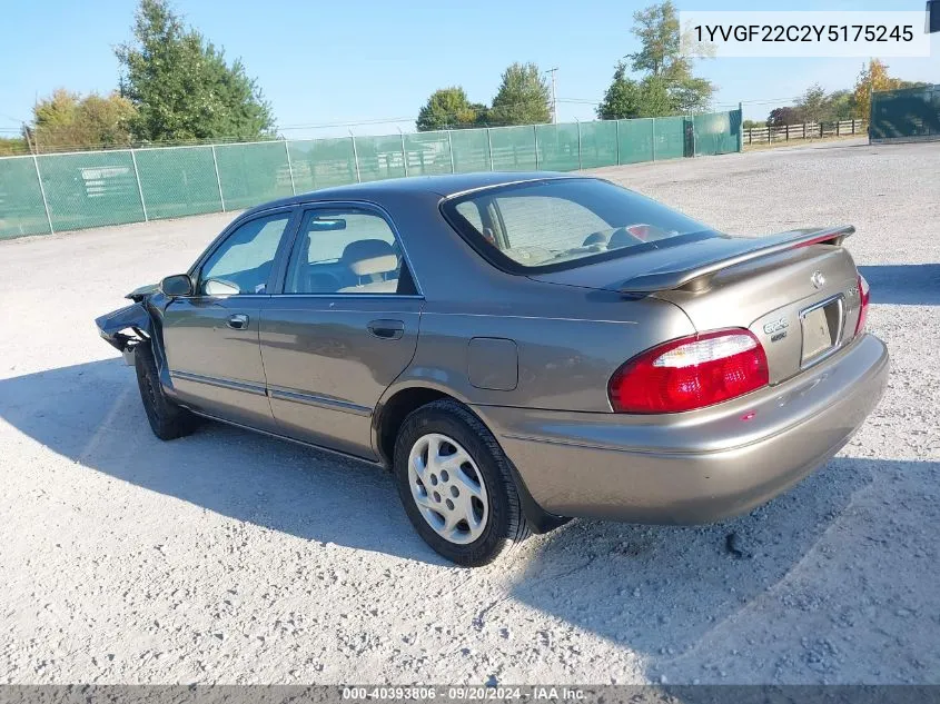 2000 Mazda 626 Es/Lx VIN: 1YVGF22C2Y5175245 Lot: 40393806