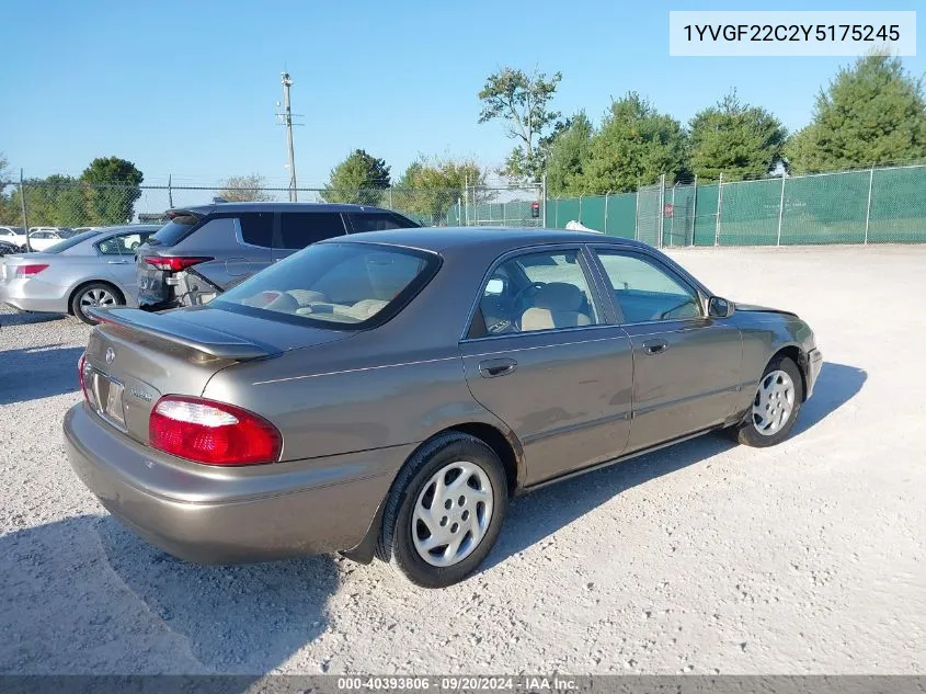 2000 Mazda 626 Es/Lx VIN: 1YVGF22C2Y5175245 Lot: 40393806