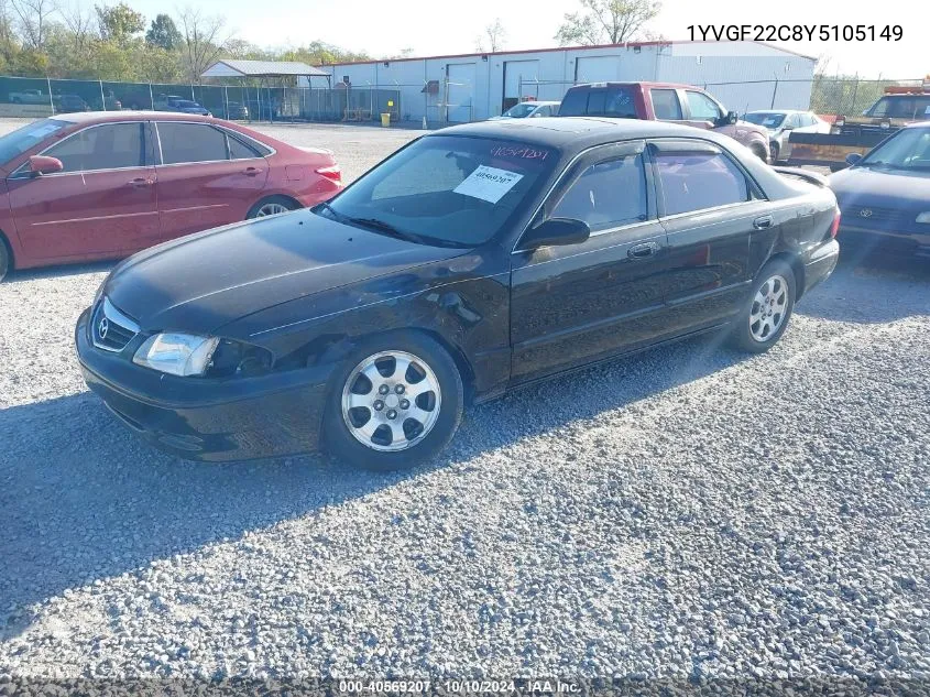 2000 Mazda 626 Es/Lx VIN: 1YVGF22C8Y5105149 Lot: 40569207