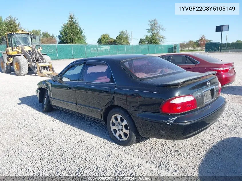 2000 Mazda 626 Es/Lx VIN: 1YVGF22C8Y5105149 Lot: 40569207