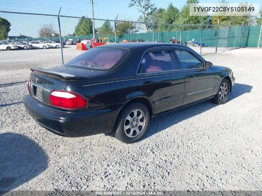 2000 Mazda 626 Es/Lx VIN: 1YVGF22C8Y5105149 Lot: 40569207