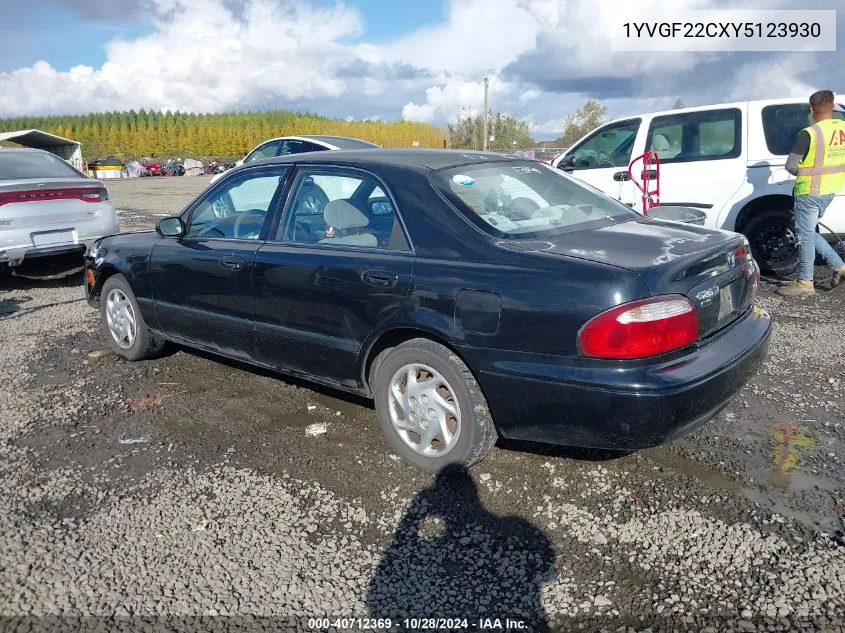 2000 Mazda 626 Es/Lx VIN: 1YVGF22CXY5123930 Lot: 40712369