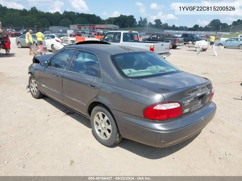 1YVGF22C815200526 2001 Mazda 626 Es/Lx