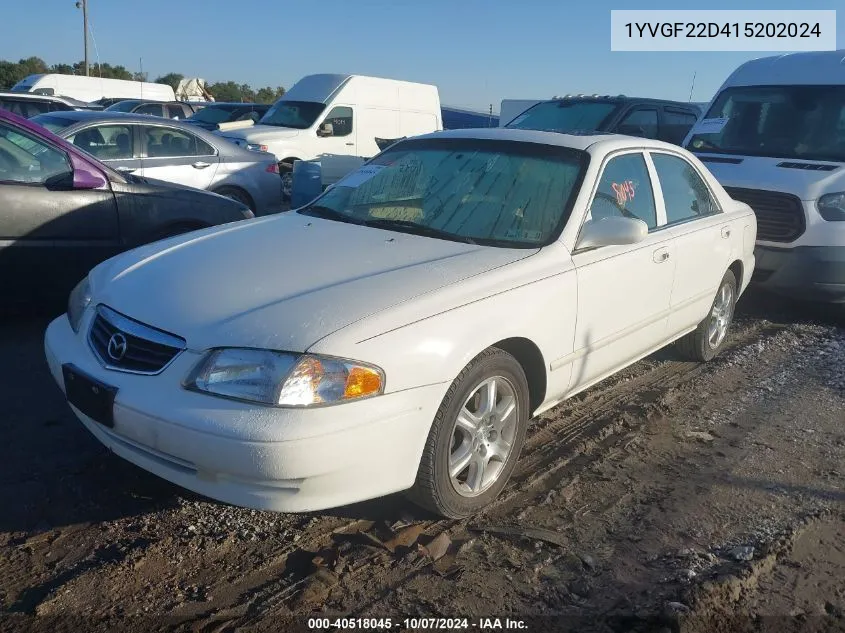 2001 Mazda 626 Es/Lx VIN: 1YVGF22D415202024 Lot: 40518045